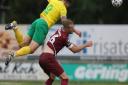 It looks a bit like a Plan B ... Jordan Hugill gets stuck in against Dynamo Dresden during their pre-season friendly Picture: Paul Chesterton/Focus Images Ltd