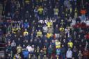 Norwich City fans during the win at Rotherham