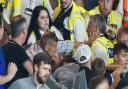 Tempers flare in the stands as police and stewards intervene during the Sky Bet Championship match at Carrow Road, Norwich. Picture date: Friday August 19, 2022.