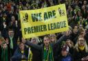 Norwich City fans hold up a banner that says it all, as their club earns promotion back to the Premier League. Picture: Paul Chesterton/Focus Images