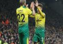 Teemu Pukki of Norwich and Max Aarons of Norwich celebrate their sideÕs 2nd goal during the Premier League match at Carrow Road, NorwichPicture by Paul Chesterton/Focus Images Ltd +44 7904 64026728/12/2019