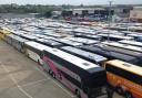 Coaches at Wembley stadium. Photo: Sanders Coaches