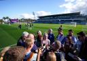 Centre of attention - England's Lauren Hemp talks to the media after a training session at Central Coast Stadium in New South Wales