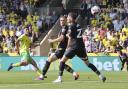 Marcelino Nunez scores Norwich City's third against Watford