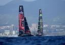 Ineos Britannia, right, moved back in contention in the America’s Cup (Bernat Armangue/AP)