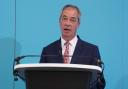 Leader Nigel Farage during a Reform UK press conference (Lucy North/PA)