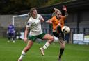 Ellie Bishop defends during City Women's win over Cambridge