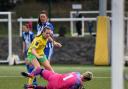 Isabelle Moore sees her shot blocked against Actonians