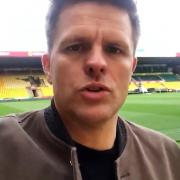 Television presenter Jake Humphrey has posted a message from Carrow Road on social media, amid football's coronavirus shutdown Picture: @MrJakeHumphrey on Twitter