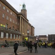 Norwich City fans await the Norwich City Victory Parade at Norwich City Centre, NorwichPicture by Paul Chesterton/Focus Images Ltd +44 7904 64026706/05/2019