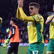 Max Aarons leads the applause as the City players thank the travelling fans at West Brom Picture: Paul Chesterton/Focus Images