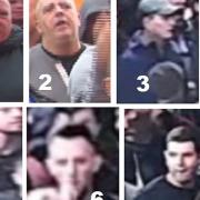 The seven men that South Yorkshire Police would like to speak to about disorder after a Norwich City Sheffield United match. Picture: South Yorkshire Police