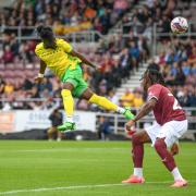 Jonathan Rowe opens the scoring for Norwich City against Northampton