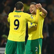 Norwich City legends Grant Holt and Russell Martin played together in a charity match yesterday