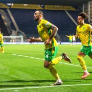 Shane Duffy celebrates his goal at Preston