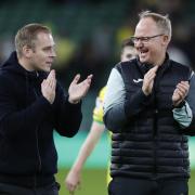 Norwich head coach Johannes Hoff Thorup and his assistant Glen Riddersholm  - they get it