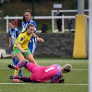 Isabelle Moore sees her shot blocked against Actonians