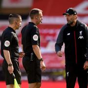 David Coote and Jurgen Klopp clash