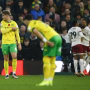 Norwich players look dejected after going behind against Bristol City